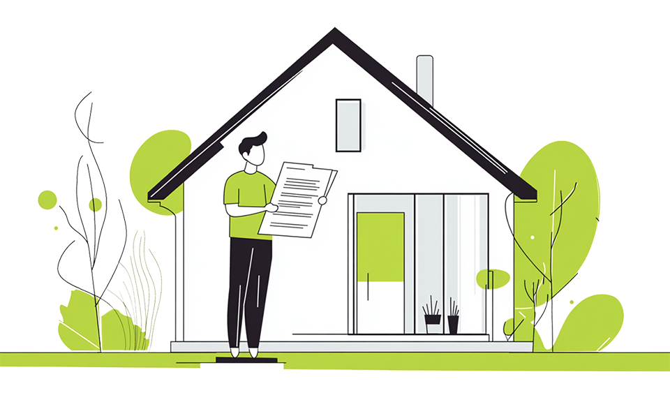 man creating an house offer